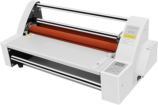 V350 350mm Hot Cold Roll Laminator, Digital Display Single and Dual Sided Thermal Laminating Machine with 4 Rollers for Home Office School