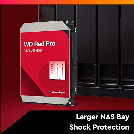Western Digital 20TB WD Red Pro NAS Internal Hard Drive HDD - 7200 RPM, SATA 6 Gb/s, CMR, 512 MB Cache, 3.5