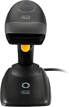 NuScan 2500TB - Commercial Wireless 2D Barcode Scanner with Charging Cradle, Antimicrobial, CCD Sensor, with USB for POS