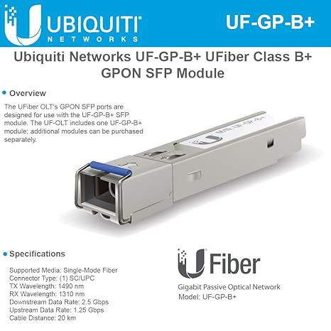 Ubiquiti Networks UF-GP-B+ UFiber Class B+ GPON SFP Module