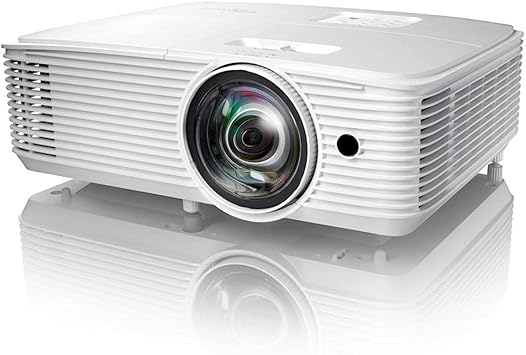 Optoma GT1080HDRx Short Throw Gaming Projector | Enhanced Gaming Mode for 1080p 120Hz Gameplay at 8.4ms | 1080p and HDR support with 4K UHD input | Bright 3,800 Lumens for Day and Night Gaming | White