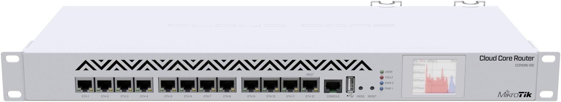 Mikrotik CCR1016-12G 1U 16 Core CPU 1.2GHz 2GB RAM 12-Port Gigabit Ethernet Industrial Grade Router