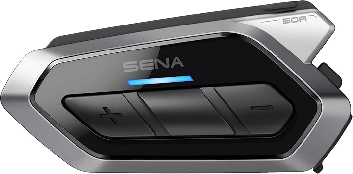 Sena 50R 3-Button Motorcycle Bluetooth Headset w/Sound by Harman Kardon Integrated Mesh Intercom System Premium Microphone & Speakers, Dual Pack