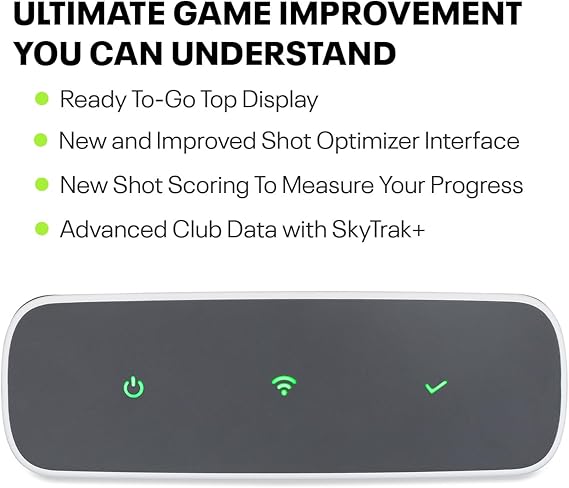 SkyTrak+ Launch Monitor and Golf Simulator - Tour-Level Golf Analysis with Dual Doppler Radar, Enhanced Camera, 100K+ Courses, Real-time Gameplay Simulation, Wi-Fi, USB-C Charging