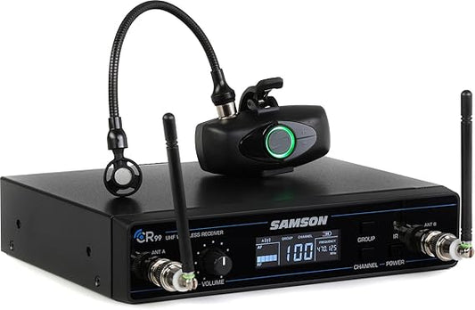 Samson Technologies Airline AWX Wind Instrument Micro Transmitter Wireless System with HM60 Wind Instrument Microphone, K-Band, K Band (SWSATXHM60K)