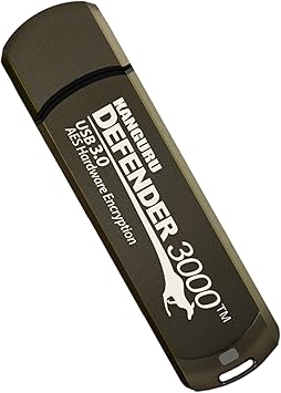 Kanguru Defender 3000 – 128 GB Hardware Encrypted Flash Drive - FIPS 140-2 Level 3 Certified - SuperSpeed USB 3.0 – Water Resistant