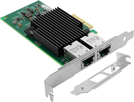 Euqvos for Intel X550-T2 ELX550AT2 Chip 10GbE RJ45 PCIE Network Card, Dual RJ45 Ports PCI Express v3.0 X4, 10/5/2.5/1Gbps, 10Gb LAN Adapter for Windows Server, Windows 7/8/10, Linux