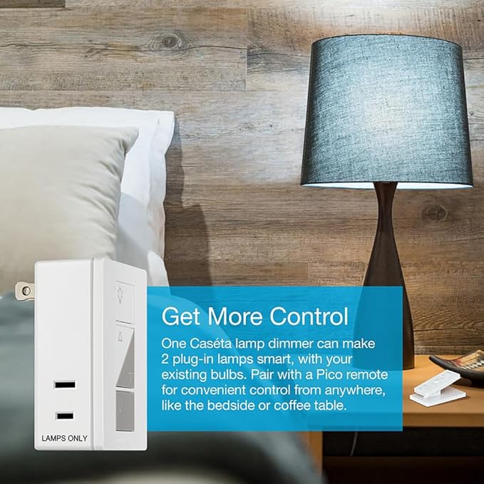 Lutron Caséta Wireless Smart Lighting Lamp Dimmer | PD-3PCL-WH
