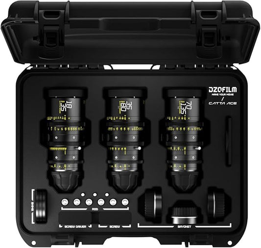DZOFILM Catta Ace Cine 3-Lens Bundle with 18-35mm, 35-80mm, 70-135mm T2.9 Lens for PL Mount and Canon EF, Black