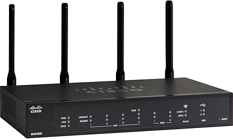Cisco RV340W VPN Router | 4 Gigabit Ethernet (GbE) Ports | Web Filtering | Wireless-AC | Dual WAN | Limited Lifetime Protection (RV340W-A-K9-NA)