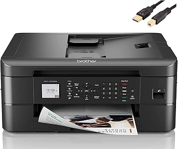 Brother MFC-J10 Series 3-in-1 Printer, Wireless Color Inkjet Printer, Printer, Copy, Scan, Fax - 9.5 ppm, 150 Sheets, 1.8" Color LCD, with Mobile Device and Duplex Printing, with MTC Printer Cable