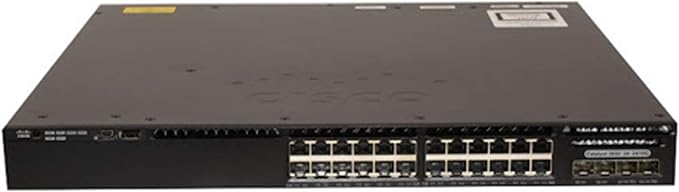 Cisco Catalyst 3650-24TD-L Network Switch, 24 Gigabit Ethernet (GbE) Ports, 2 10G and 2 1G Uplinks, 250WAC Power Supply, 1 RU, Enhanced Limited (WS-C3650-24TD-L)