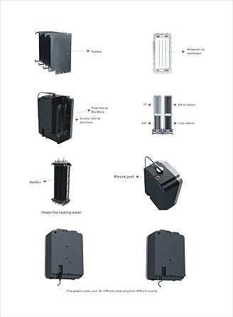 Water Purifier Machine Water Ionizer ORP+500 to -800 PH 2.5-11.2 Alkaline Acid Water Best Home Alkaline Water Filtration System/Instant heating58-136.4 °F/12,000 Liters Per Filter / 7 Water Settings
