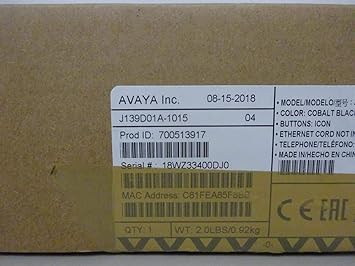 Avaya J139 700513916 12 Key Self-Labeling Color Gigabit VoIP Telephone