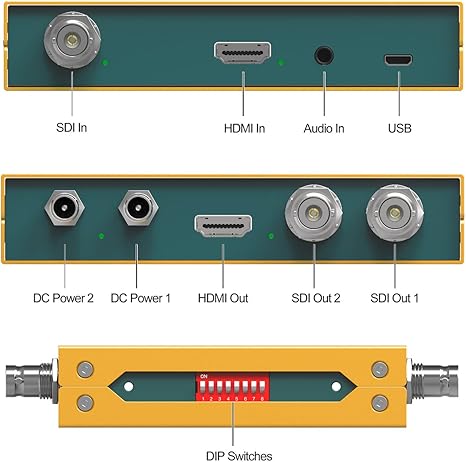AVMATRIX SC2030 3G-SDI/HDMI Scaling Cross Signal Converter with DIP Switches Analog Audio Embedding