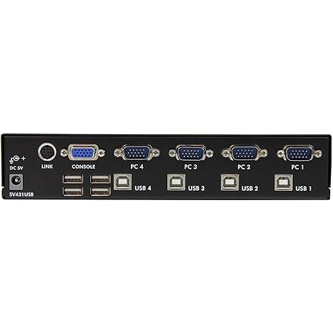 StarTech.com 4 Port Professional VGA USB KVM Switch with Hub - 1U Rack-mountable KVM Switch (SV431USB)