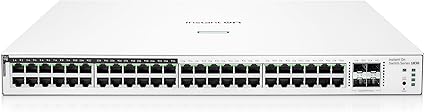 HPE Networking Instant On Switch Series 1830 48-Port Gb Smart-Managed Layer 2 Ethernet Switch with PoE | 48x 1G | 4X SFP | 24x CL4 PoE (370W) | Fan-Less | US Cord (JL815A#ABA)