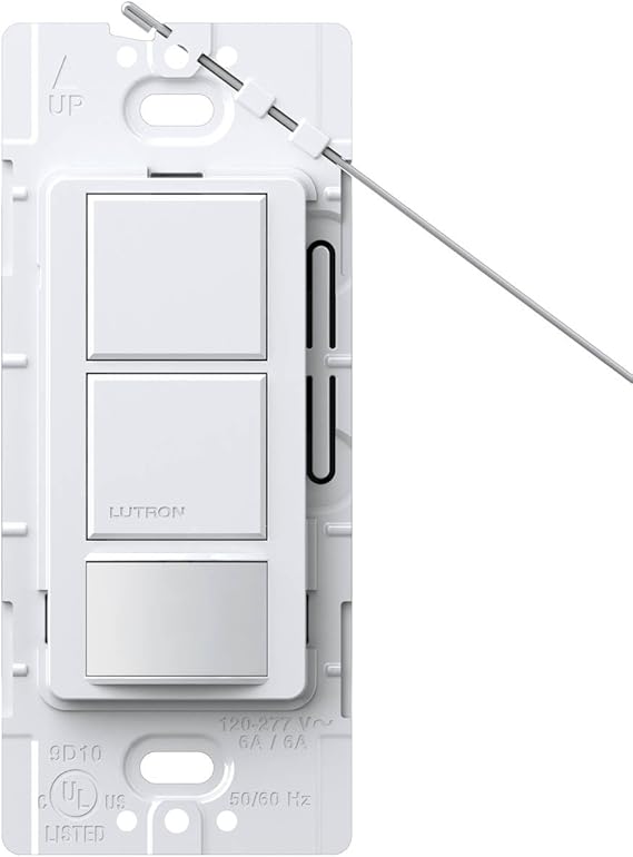Lutron MS-OPS6-DDV-WH Maestro Single Pole Dual-Circuit Occupancy Sensing Switch, White, 6-Amp