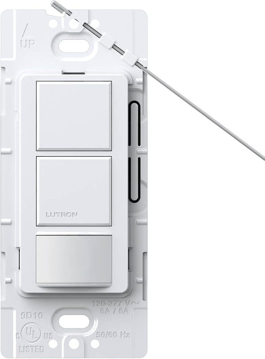 Lutron MS-OPS6-DDV-WH Maestro Single Pole Dual-Circuit Occupancy Sensing Switch, White, 6-Amp