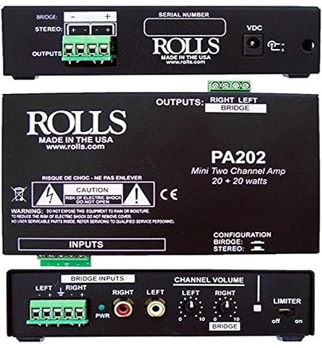 Rolls PA202 20W Class-D Mini Stereo Amplifier