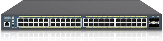EnGenius Fit L2 Plus Managed 48-Port Gigabit PoE+ Switch | 740W Budget | 4 SFP Uplink Ports | 802.3at/af PoE+ Ready | 104 Gbps Switching Capacity [EWS7952FP-FIT]