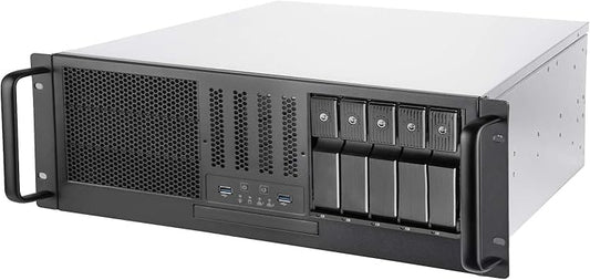SilverStone Technology RM41-H08 4U Rackmount Server Case with 5 x 3.5 Hot-Swappable Bay and 3 x 5.25 Bays with USB 3.1 Gen 1 RM41-H08-x