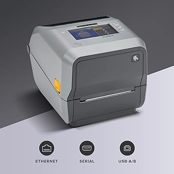 Zebra ZD621 Thermal Transfer Desktop Printer Color Touch LCD 203 dpi Print Width 4-inch USB Serial Ethernet ZD6A142-301F00EZ
