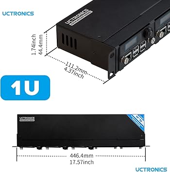 UCTRONICS for Raspberry Pi Rackmount Complete Enclosure 2.0 with PoE Functionality, Front Removable 19" 1U Rack Mount with Captive Screws, Supports Up to 5 RPis, Compatible with Raspberry Pi 4B, 3B+