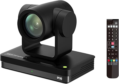 IPEVO VC-Z4K UHD 4K PTZ Camera: 1/2.8" HD CMOS, 12X Optical Zoom, AI AutoTracking, HDMI/USB-C, LAN, PoE. Ideal for Education, Video Conferencing, Church, Live Streaming on YouTube, OBS, Zoom - Black