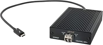Solo10g Thunderbolt 3 to Sfp+ 10 Gigabit Ethernet Adapter (Sfp+ Included)