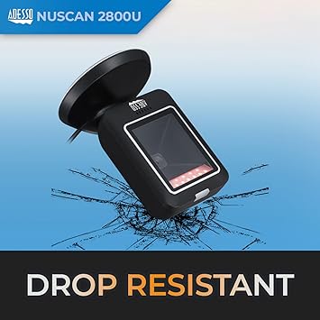 Adesso NuScan 2800U 1D 2D Wired Hands-Free Barcode Scanner Desktop Bar Code Reader Automatic Omnidirectional USB Plug and Play, for Warehouse, Library, Supermarket