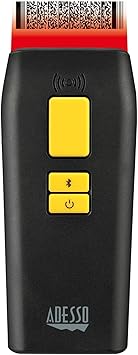 NuScan 3500TB - Portable Commercial 2D Wireless Barcode Scanner with Detachable Magnetic Cable, Antimicrobial, CCD Sensor, with Bluetooth for POS, Smartphones, and Tablets