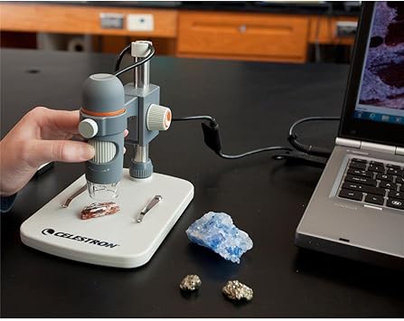 Celestron - 5 MP Digital Microscope Pro - Handheld USB Microscope Compatible with Windows PC and Mac - 20x-200x Magnification - Perfect for Stamp Collecting, Coin Collecting
