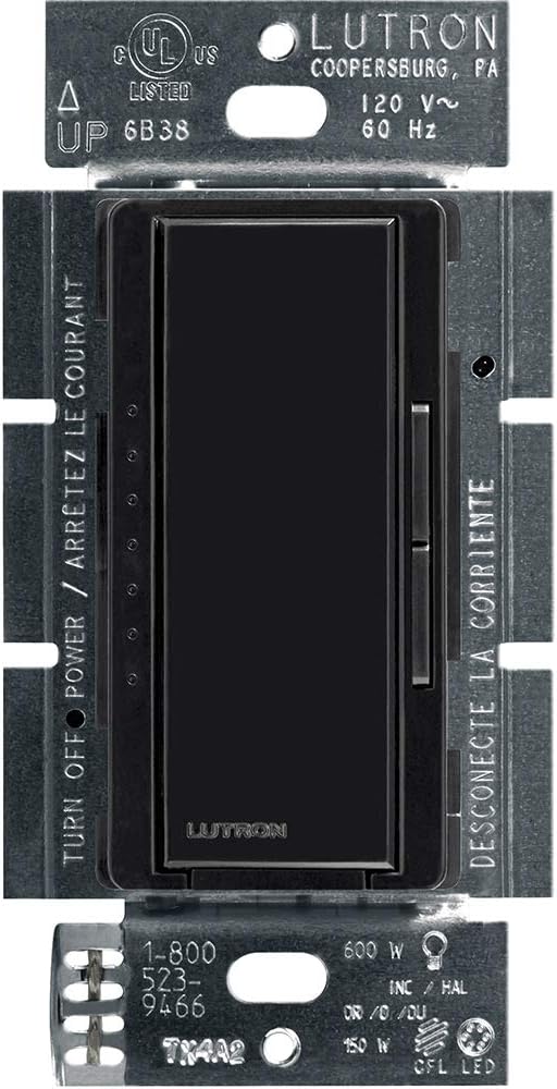 Lutron Maestro C.L Dimmer Switch for Dimmable LED, Halogen & Incandescent Bulbs, Single-Pole or Multi-Location, MACL-153M-BL, Black