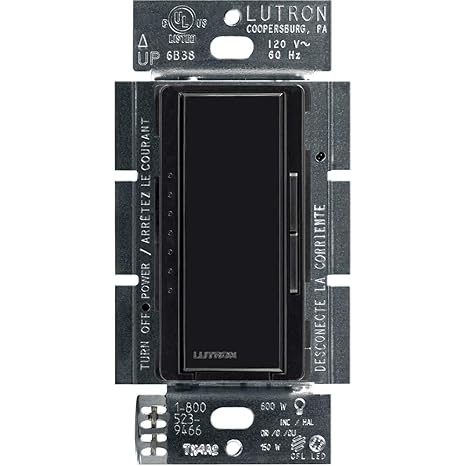 Lutron Maestro LED+ Dimmer Switch for Dimmable LED, Halogen and Incandescent Bulbs, 150W/Single-Pole or Multi-Location, MACL-153M-BL, Black