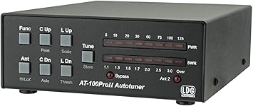 LDG Electronics AT-100PROII Automatic Antenna Tuner 1.8-54 MHz, 1-125 Watts, Updated Features Include an LED Indicator for Antenna Selection and an LED to Indicate When in Bypass .2 Year Warranty
