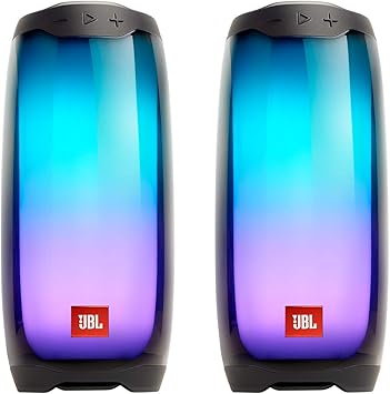 JBL Pulse 4 Wireless Bluetooth IPX7 Waterproof Speaker Pair Bundle - Black