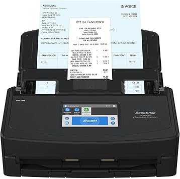 ScanSnap iX1600 Receipt Edition Color Duplex Invoice Document Scanner for Mac and PC Works with QuickBooks Online, Black
