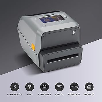 Zebra ZD621 Thermal Transfer Desktop Printer Color Touch LCD 203 dpi Print Width 4-inch USB Serial Ethernet 802.11ac with Cutter ZD6A142-321L01EZ