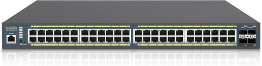 EnGenius Fit L2 Plus Managed 48-Port Gigabit PoE+ Switch | 410W Budget | 4 SFP Uplink Ports | 802.3at/af PoE+ Ready | 56 Gbps Switching Capacity [EWS7952P-FIT]
