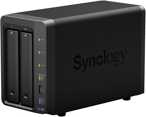 Synology DiskStation DS718+ NAS Server for Business with Intel Celeron CPU, 6GB Memory, 8TB HDD Storage, DSM Operating System