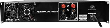 Rockville RPA12 5000 Watt Peak / 1400w RMS 2 Channel Power Amplifier Pro/DJ Amp Bundle with Rockvile RCSS1425 25' 14 AWG Speakon to Speakon Speaker Cable 100% Copper