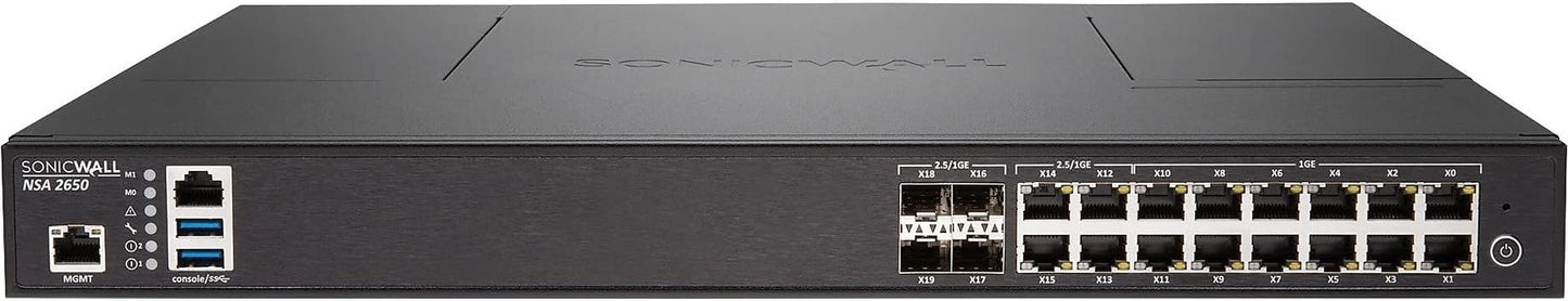 SonicWALL NSA 2650 High Availability Security Appliance GigE, 2.5 GigE, Black (01-SSC-2007)