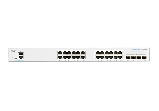 CISCO DESIGNED Business CBS250-24T-4G Smart Switch | 24 Port GE | 4x1G SFP | Limited Lifetime Protection (CBS250-24T-4G) (CBS250-24T-4G-NA)