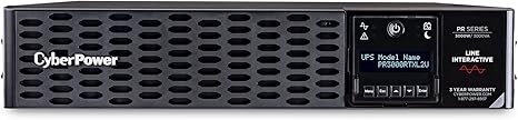 CyberPower PR3000RTXL2U Smart App Sinewave UPS System, 3000VA/3000W, 9 Outlets, 2U Rack/Tower, EBM Option