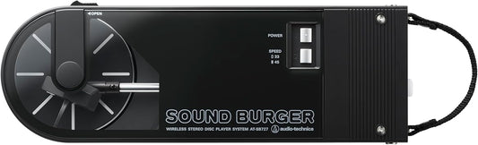 Audio-Technica AT-SB727 Sound Burger Portable Bluetooth Turntable (Black), with USB-C Charging and up to 12 Hours of Spinning