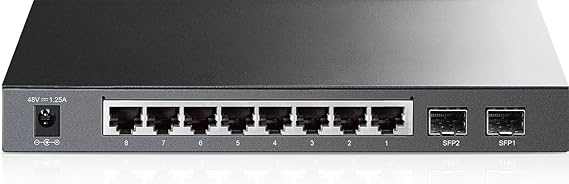 TP-Link TL-SG2210P 8-Port Gigabit Smart PoE Switch with 2 Combo SFP Slots, 8 POE Ports, 802.3at/Af Compliant, upto 53W Power Supply