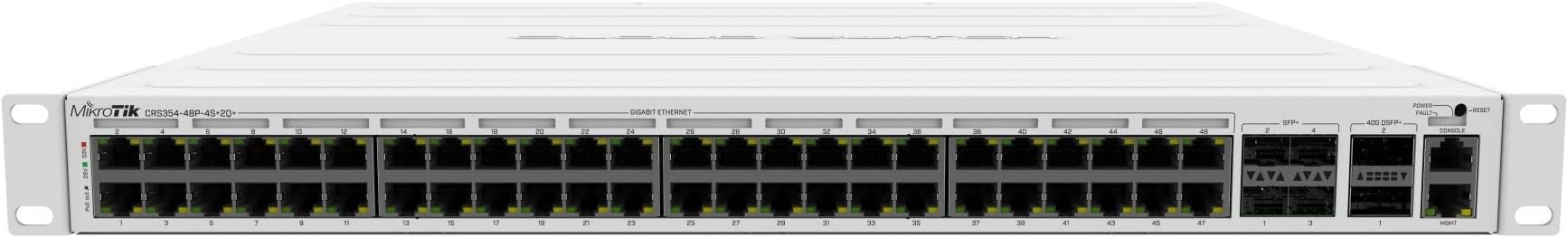 MikroTik CRS354-48P-4S+2Q+RM: 48x Gigabit PoE Ports, 10Gb SFP+ & 40G QSFP+ Switch, Black Metal Case