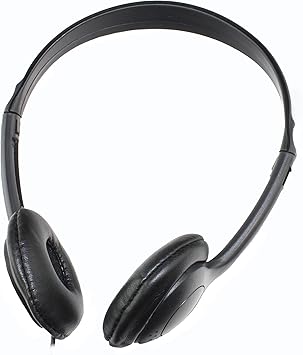 Soundnetic SNCCV Classroom Stereo Headphones with Leatherette Earpads and Volume Control, Black, Count of 100, Pack of 1