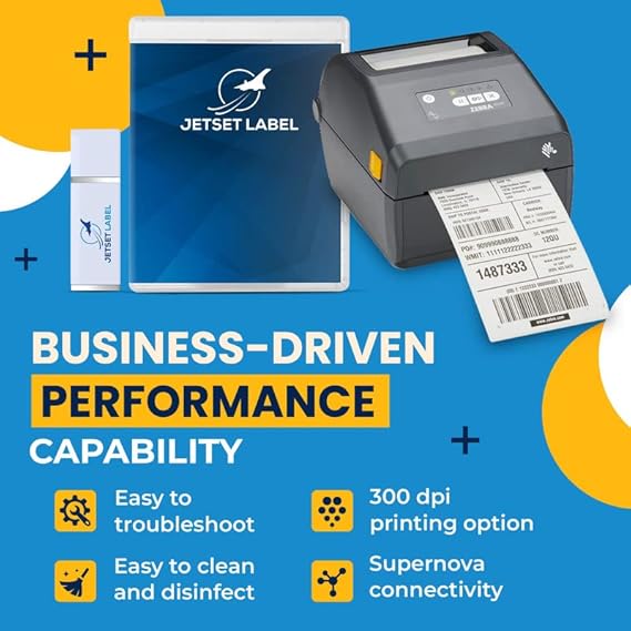 Zebra ZD421 Direct Thermal USB 203 dpi | ZD4A042-D01M00EZ 4 inch Width | Zebra GK420d Replacement | Zebra Label Printer | Includes Jetset Software